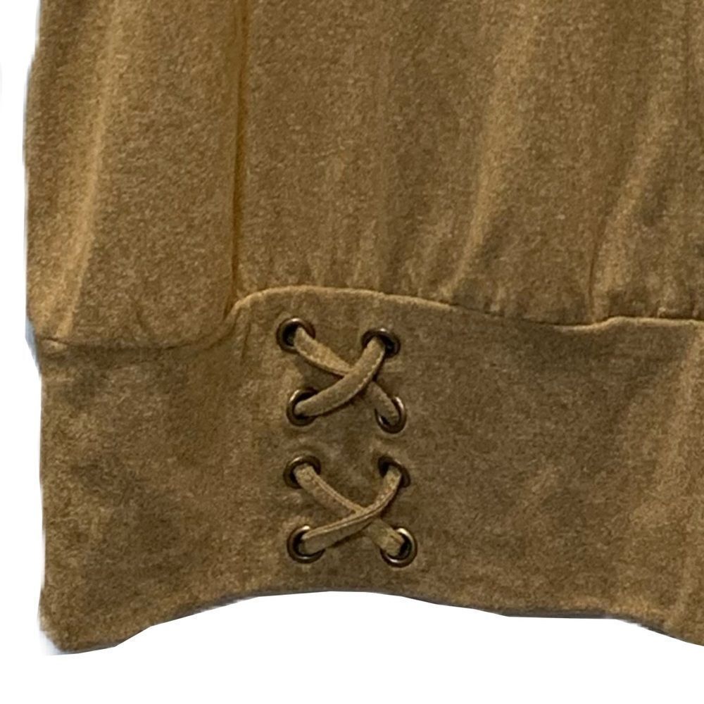 NWT Luxology tan 3/4 chinched sleeve tapered waist top - Picture 3 of 12